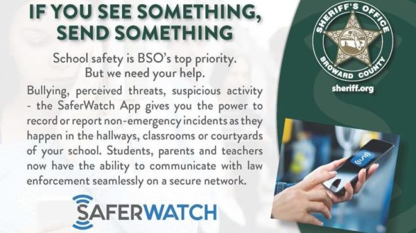 Broward Sheriff’s Office Recommends SaferWatch App to Report Non-emergency Incidents