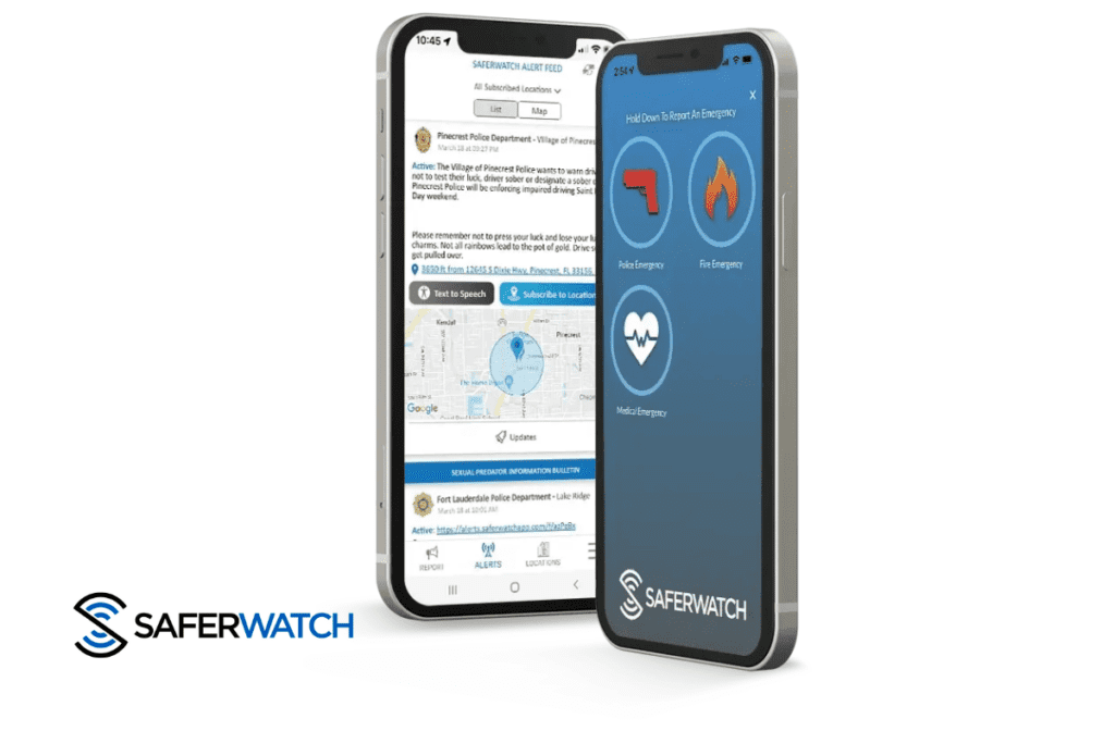 SaferWatch app on an iphone - SaferWatch