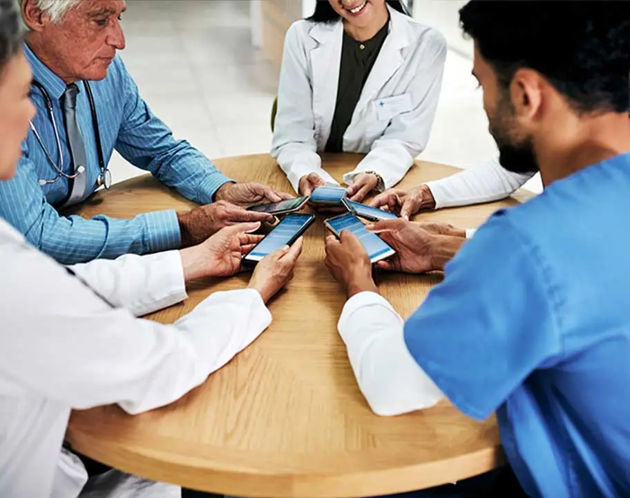 Doctors and Nurses on phone