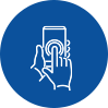 hand touching phone icon