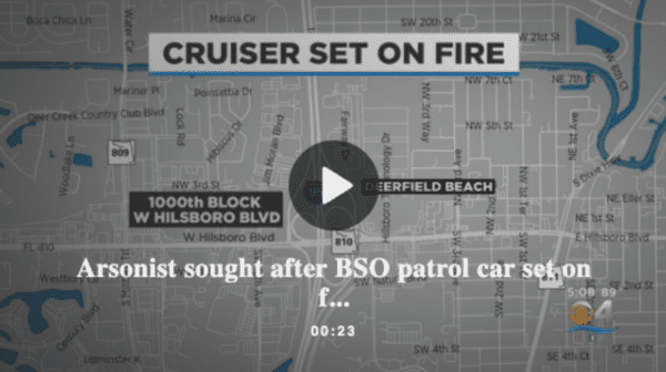 Arsonist sought after BSO patrol car set on fire with deputy inside