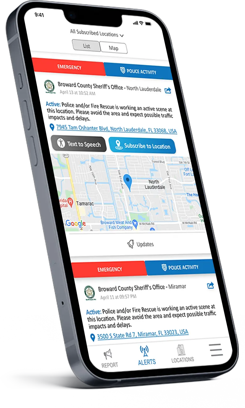SaferWatch app on phone