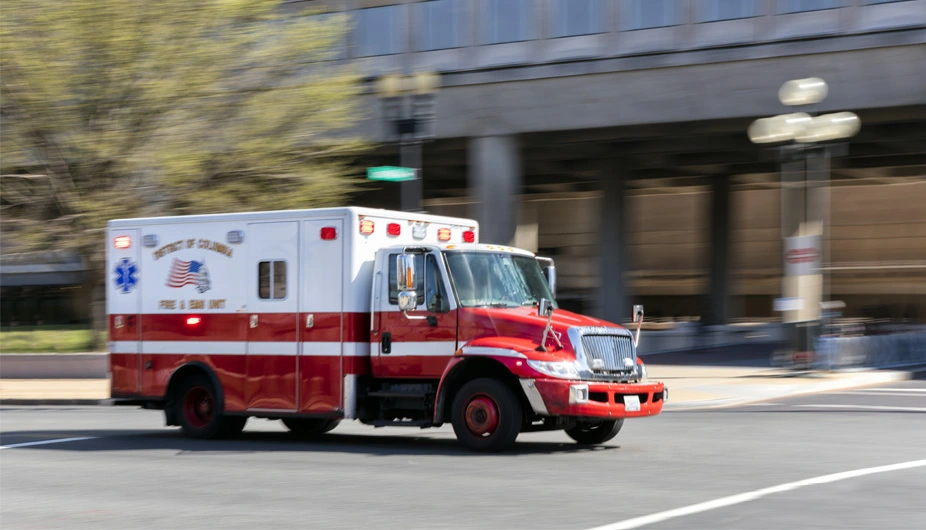 ambulance racing to emergency