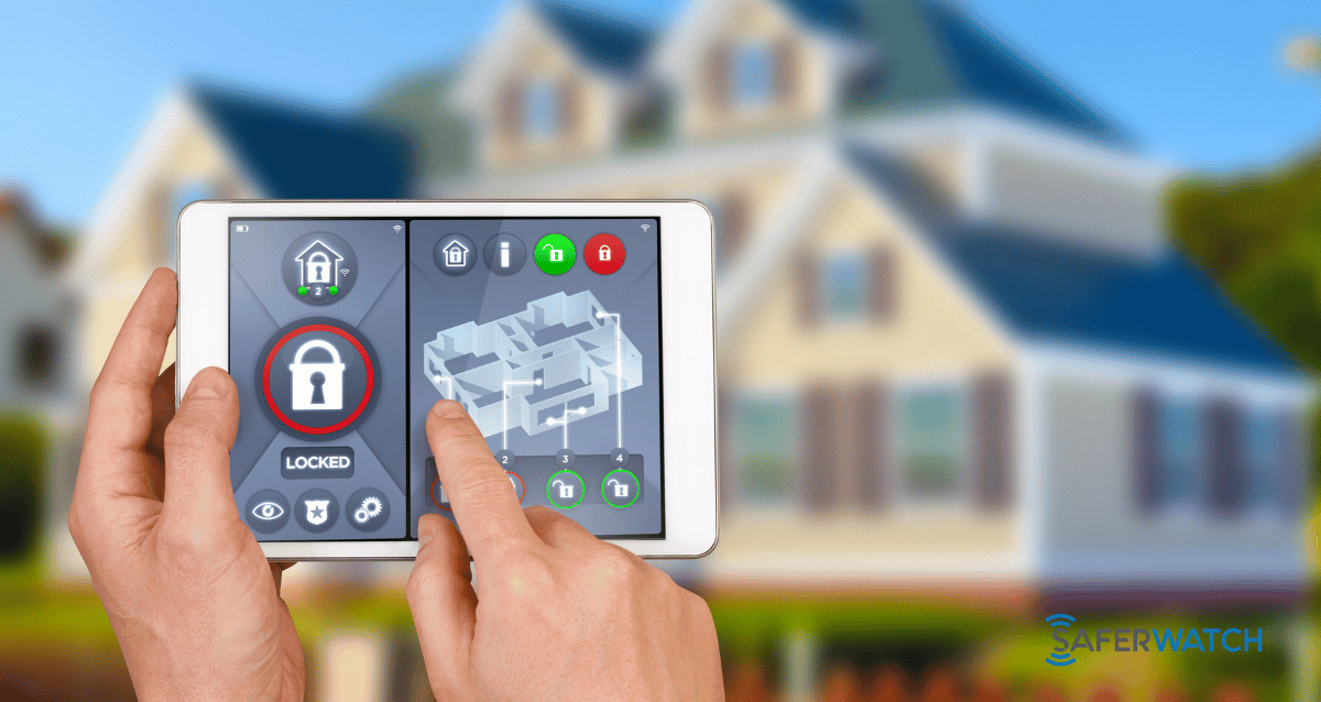 A house with security systems installed